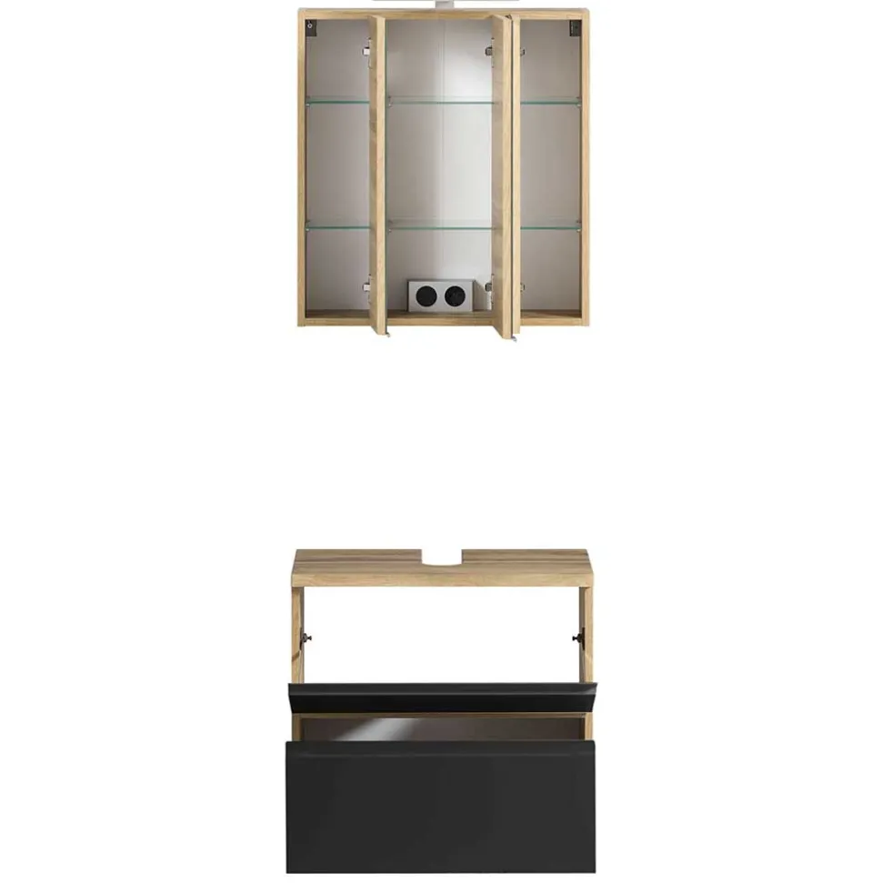 Badezimmer Waschplatz in mattem Grau - Jambi (zweiteilig)