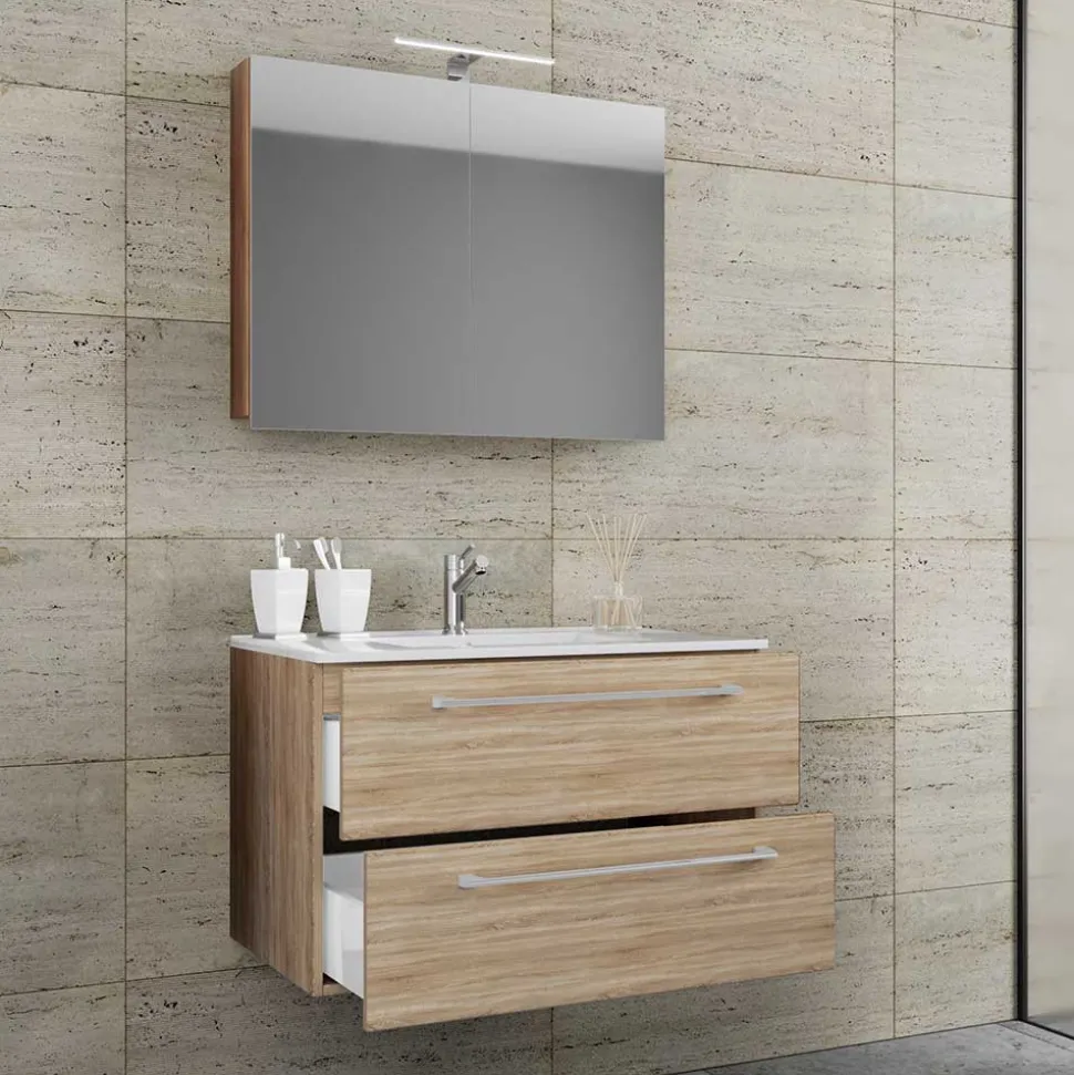 Badezimmer Waschplatz Set mit LED - Caleena (zweiteilig)