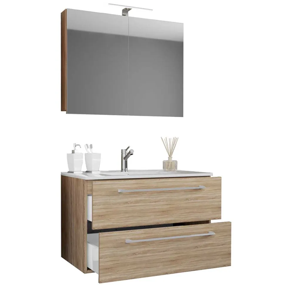 Badezimmer Waschplatz Set mit LED - Caleena (zweiteilig)