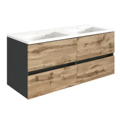 Badezimmer-Block mit Doppel-Waschtisch - Endely (fünfteilig)