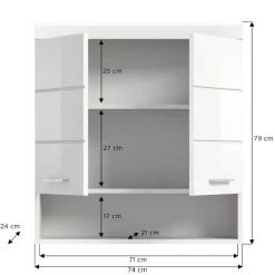 Badezimmer-Hängeschrank mit Doppeltür - Henriette