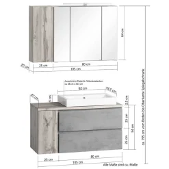 Badezimmermöbel Block Set - Jambi (vierteilig)