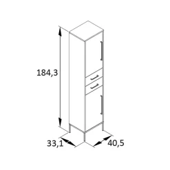 Badezimmermöbel in Dunkelgrün & Gold - Aqua (dreiteilig)