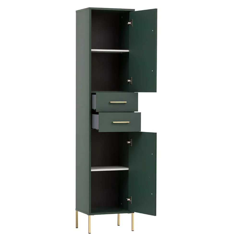Badezimmermöbel in Dunkelgrün & Gold - Aqua (dreiteilig)