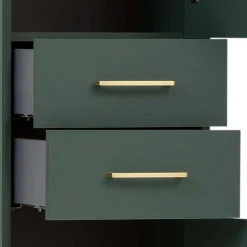 Badezimmermöbel in Dunkelgrün & Gold - Aqua (dreiteilig)