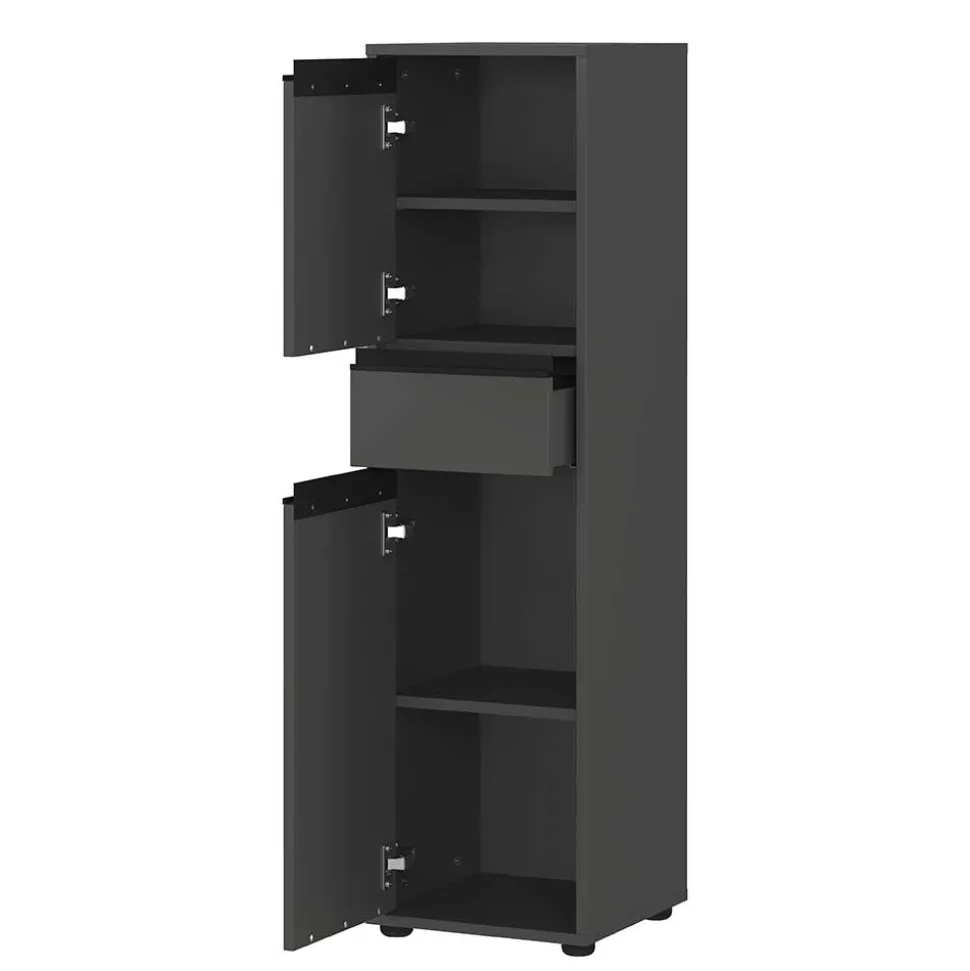 Badezimmermöbel Kombi in Dunkelgrau - Rufu (fünfteilig)