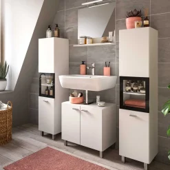 Badezimmermöbel-Kombi in Weiß - Harmone (vierteilig)