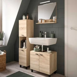 Badezimmerschrank in Sonoma-Eiche Optik - Hoxtona