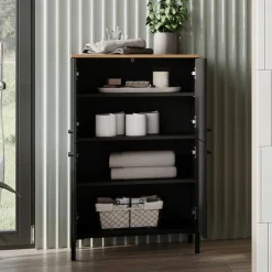 Badezimmerschrank mit 4 Türen in Dunkelgrau - Lucrino