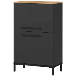 Badezimmerschrank mit 4 Türen in Dunkelgrau - Lucrino