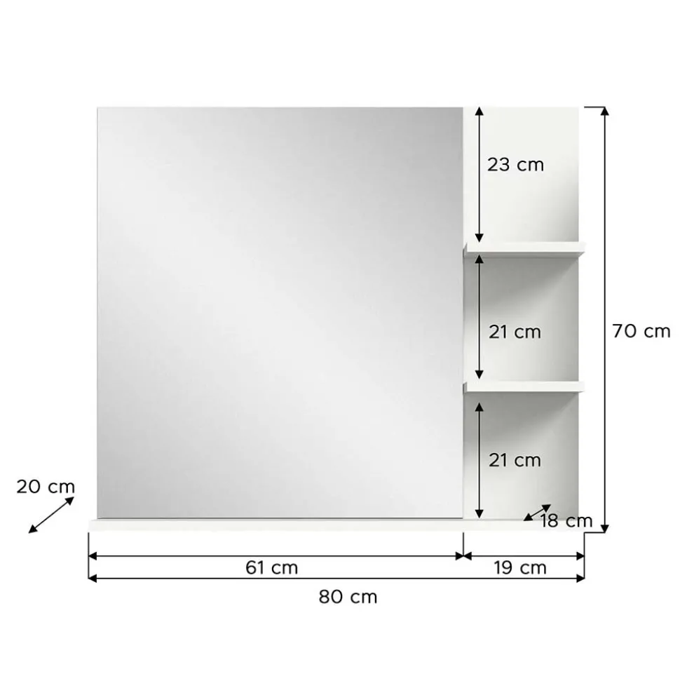 Badezimmerspiegel mit Ablagen - Hihat