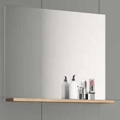 Badezimmerspiegel mit Ablage in Holzoptik - Luzern