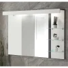 Badezimmerspiegel mit LED & 3 Ablageböden - Ingmesan