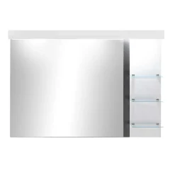 Badezimmerspiegel mit LED & 3 Ablageböden - Ingmesan