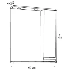 Badezimmerspiegel mit Seitenschrank und Ablage - Departo