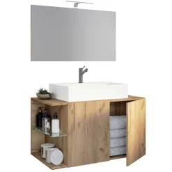 Badezimmer-Waschtisch & Spiegel - Yulmatro (zweiteilig)