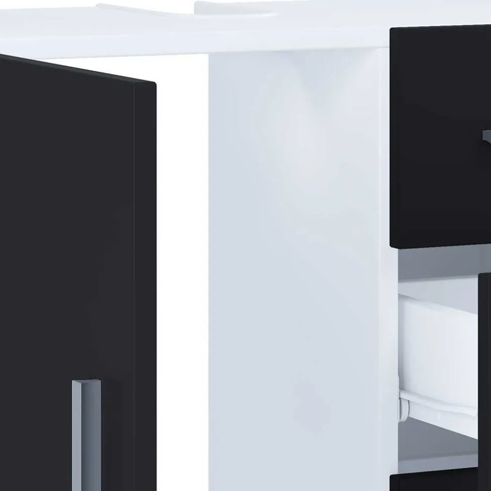 Badkommode fürs Waschbecken in Schwarz Weiß - Musone