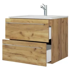 Badmöbel Einrichtungsset - Holz Look - Karin (vierteilig)