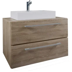 Badmöbel in Holzoptik Sonoma-Eiche - Caleena (dreiteilig)