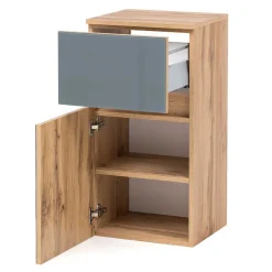 Badmöbel Kombination in Grau Glas - Anviletca (fünfteilig)