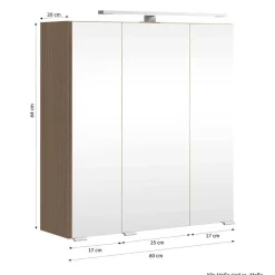 Badmöbel Komplettset in Eiche Hell - Leitha (fünfteilig)
