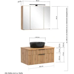 Badmöbel Set im Modernen Stil - Crystoga (vierteilig)