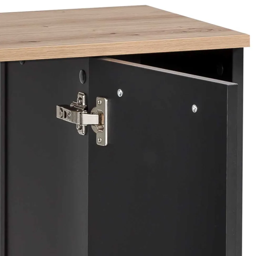 Badmöbel Set in Schwarz - Riguna (dreiteilig)