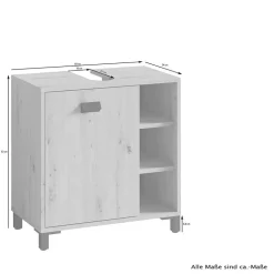 Badmöbel Set in Weiß Schwarz - Envaton (dreiteilig)