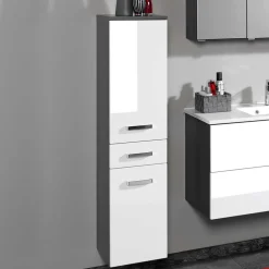 Badmöbel Set Tiamos in Weiß Hochglanz (fünfteilig)