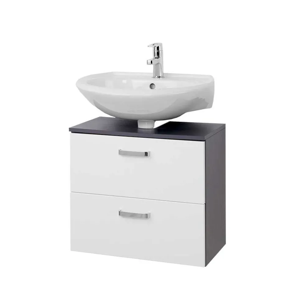 Badmöbel Set Tiamos in Weiß Hochglanz (fünfteilig)