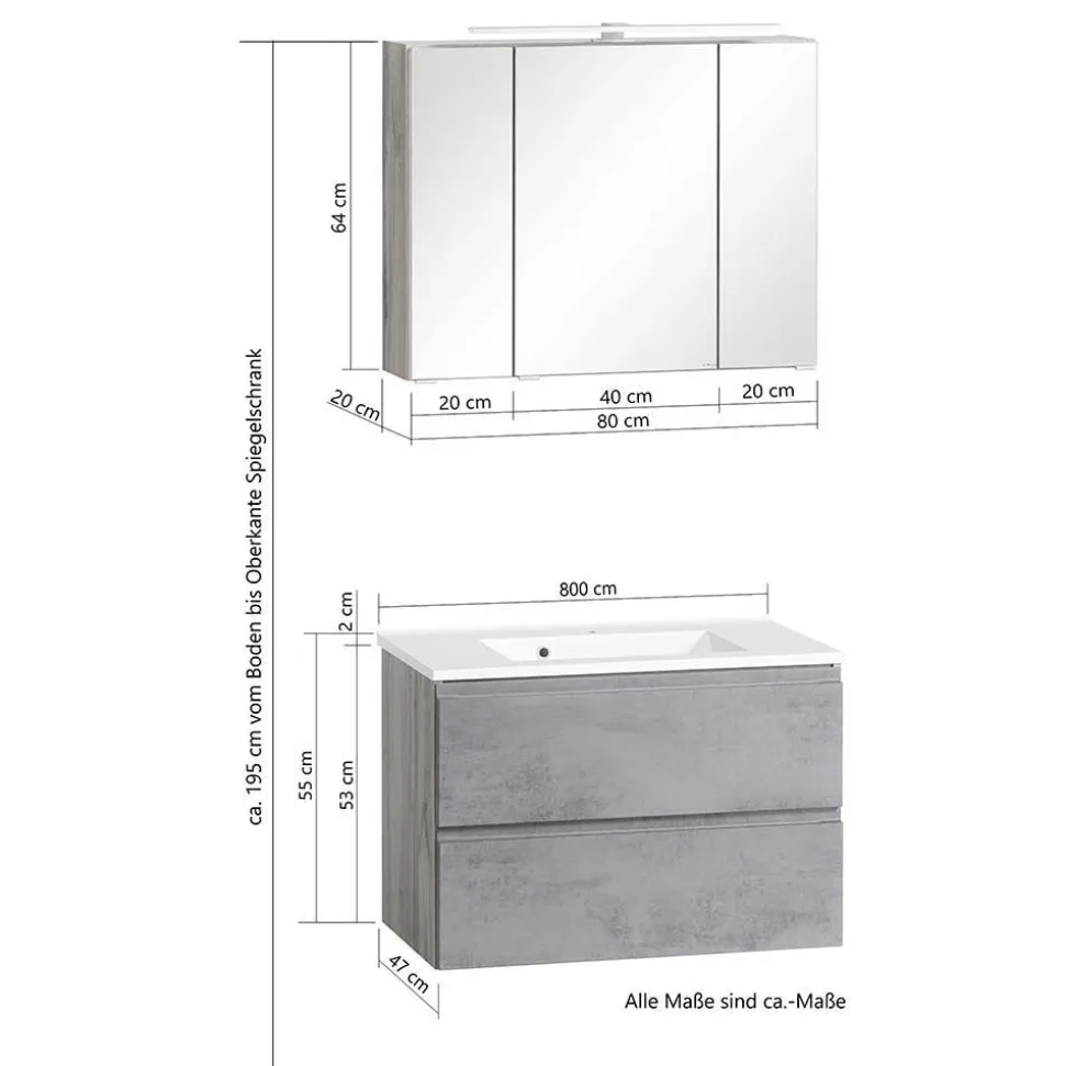 Badmöbel Set zweifarbig - Eight (dreiteilig)