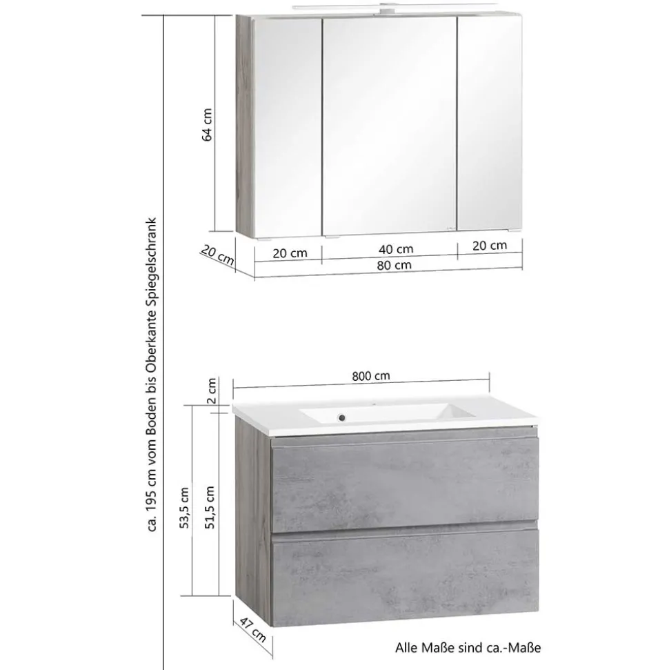Badmöbel Set zweifarbig - Eight (dreiteilig)