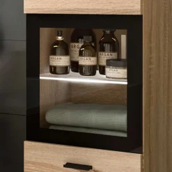 Badschrank mit Glaseinsatz - Hoxtona
