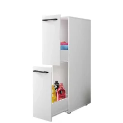 Badschrank mit zwei Auszügen in Weiß - Quick