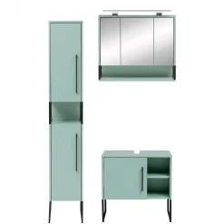 Badschränke in Mint Grün & Anthrazit - Esdrus (dreiteilig)