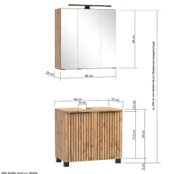 Badset Möbel-Kombination modern - Crystoga (vierteilig)