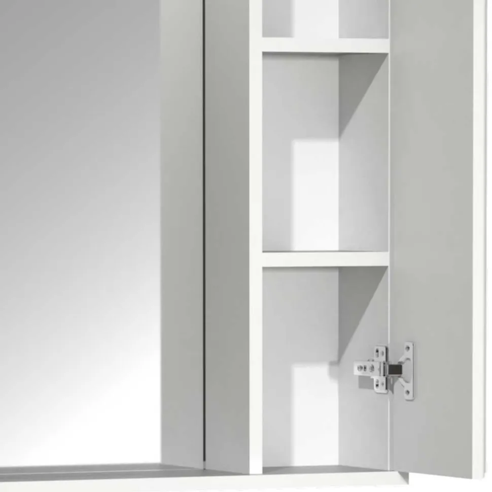 Badspiegel mit Seitenschrank in Weiß - Akira