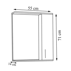 Badspiegel mit Seitenschrank und Ablage - Nancyssa