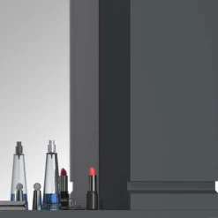 Badspiegel mit Seitenschrank & Ablage & LED Licht - Idamoro