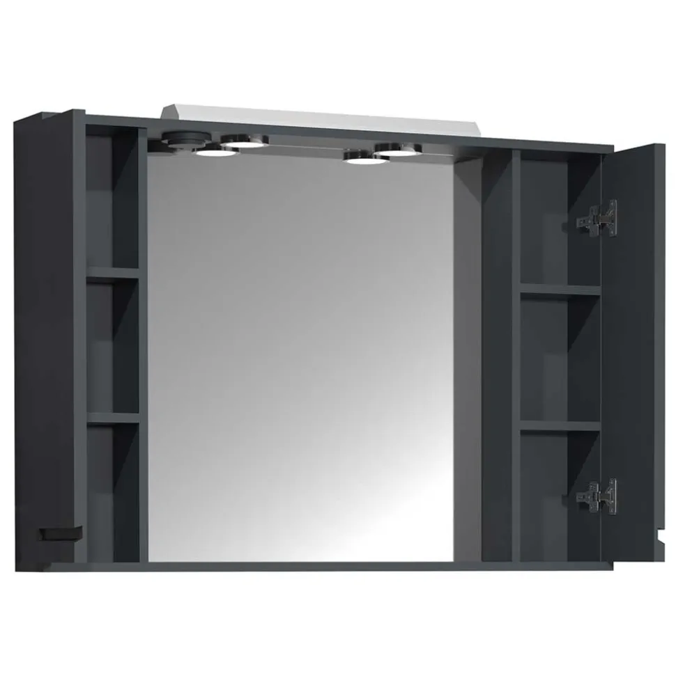 Badspiegel mit Seitenschränken & Ablagen - Idamoro