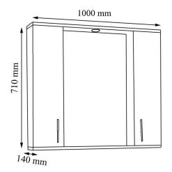 Badspiegel mit Seitenschränken & Ablagen - Idamoro