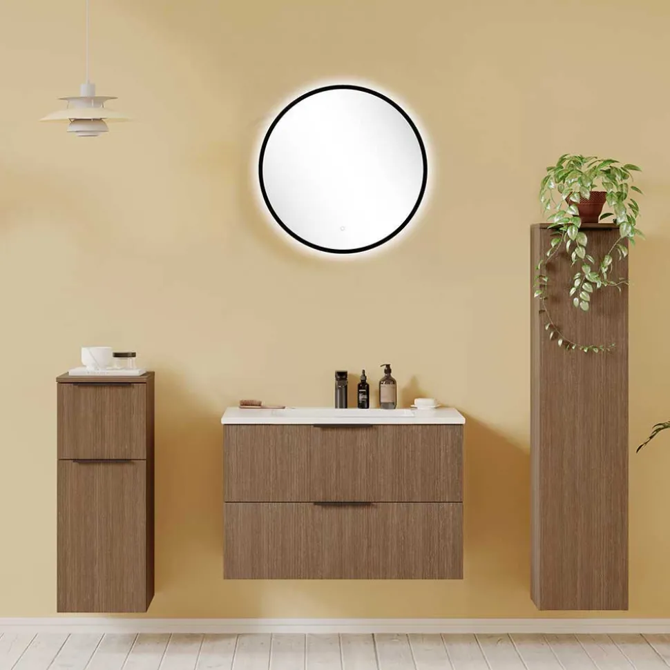 Badspiegel und Badschränke Set - Ucaida (vierteilig)