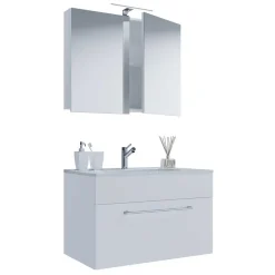 Bad-Waschplatz für die Wand in Weiß - Ipsum (zweiteilig)