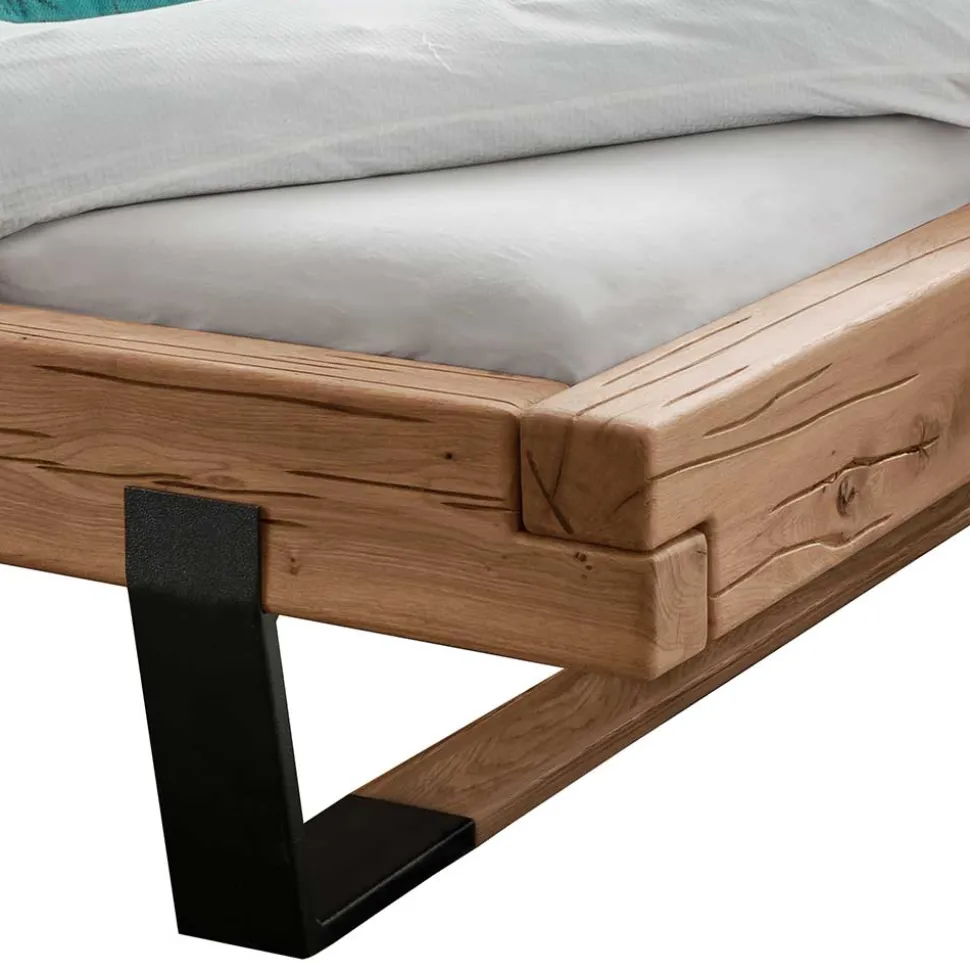 Balkenbett aus Eiche mit Kufen - Felictia