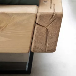 Balkenbett aus Kiefer mit LED Beleuchtung - Enjta