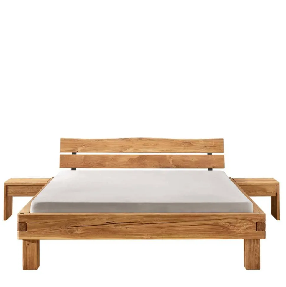 Balkenbett mit Naturkanten Kopfteil - Blevos