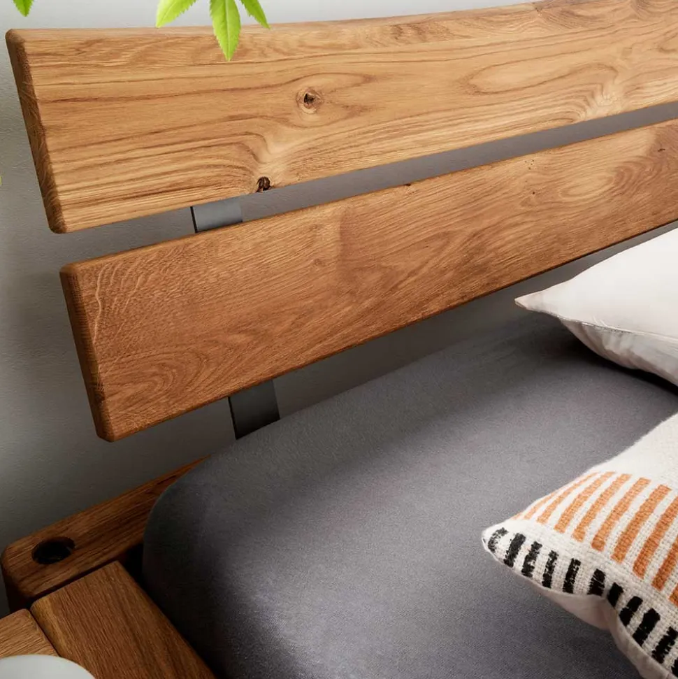 Balkenbett mit Naturkanten Kopfteil - Blevos