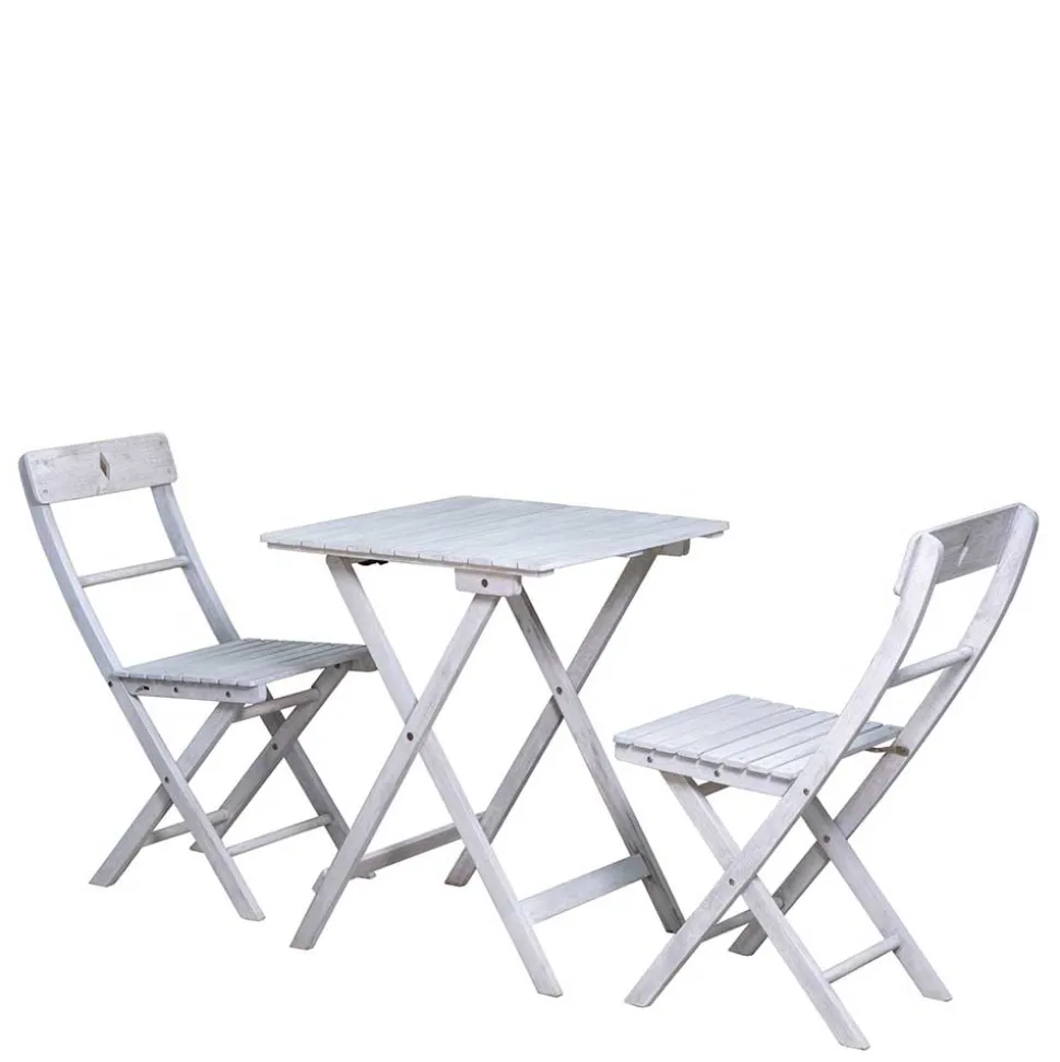 Balkon Sitzgruppe in Grey Wash - Paisly (dreiteilig)