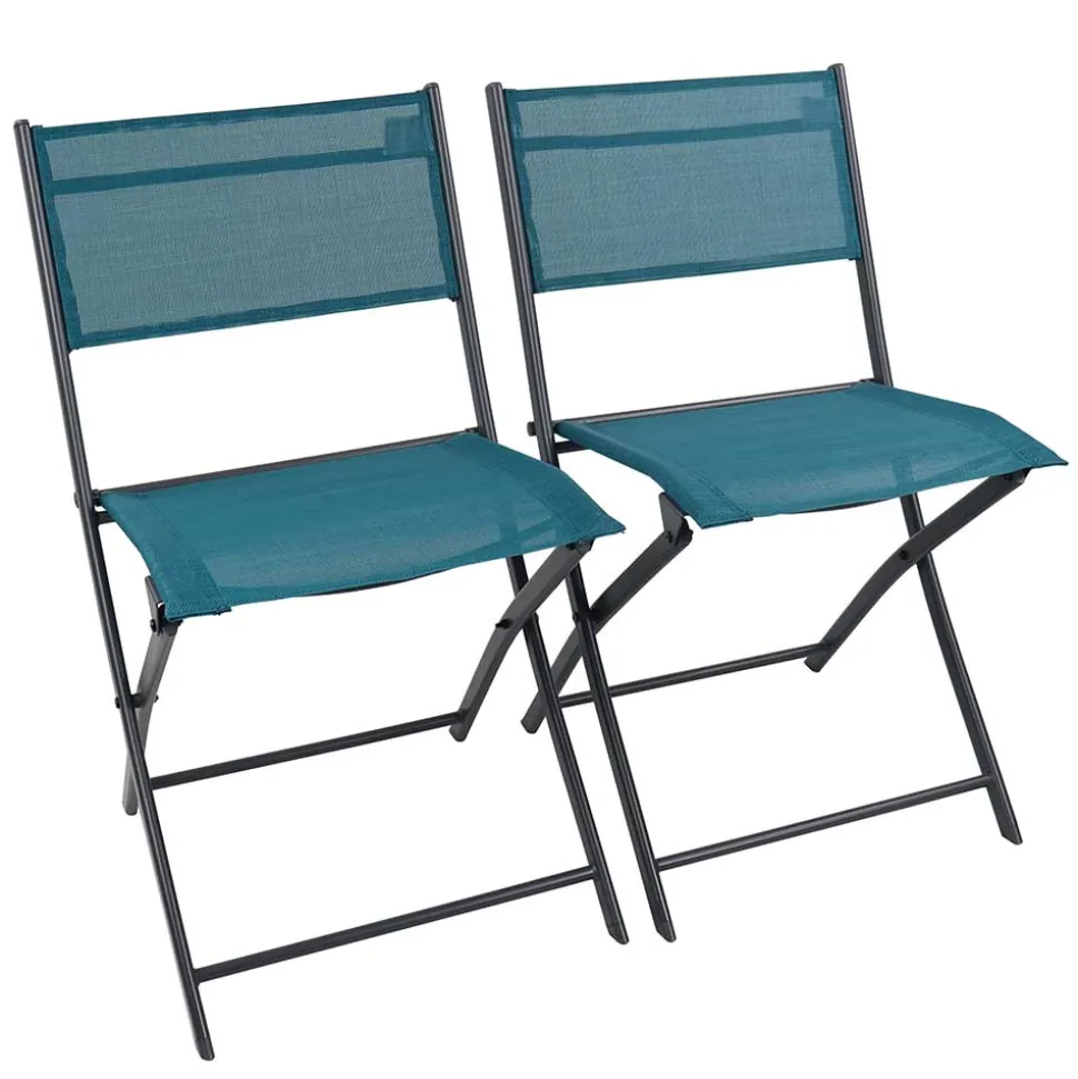 Balkon Tischgruppe in Schwarz Türkis - Ariet (fünfteilig)