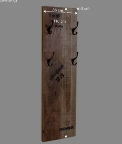 Bank & 2 Garderobenpaneele für Flur - Indri (dreiteilig)